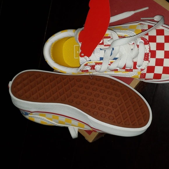 Vans Off The Wall Ward Multi Color Checker Pattern Sneakers Shoes - Picture 3 of 3